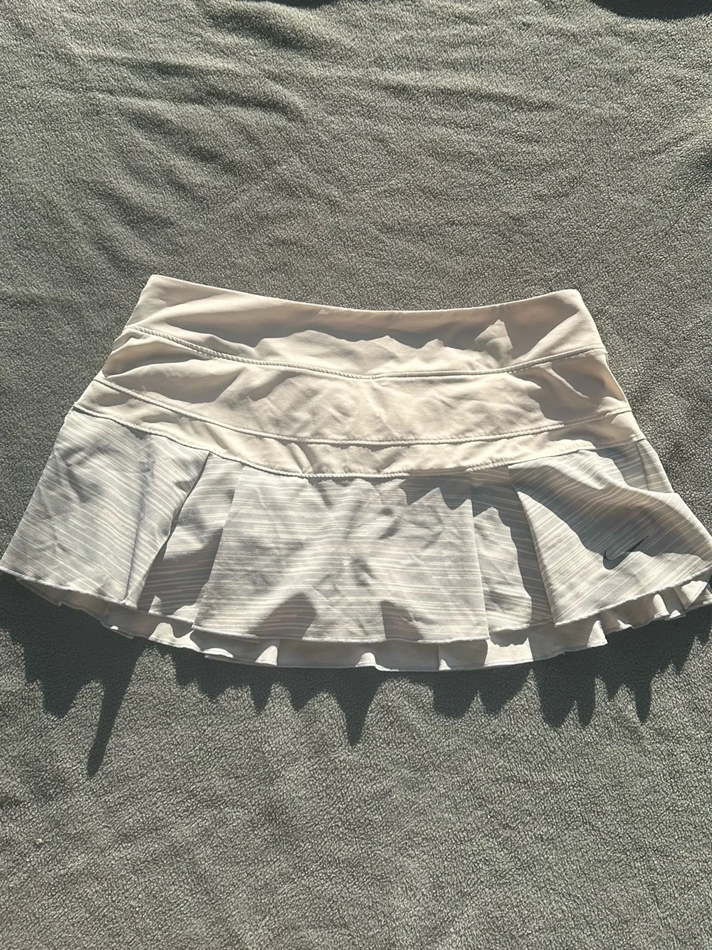 Nike White Pleated Athletic Mini Skirt